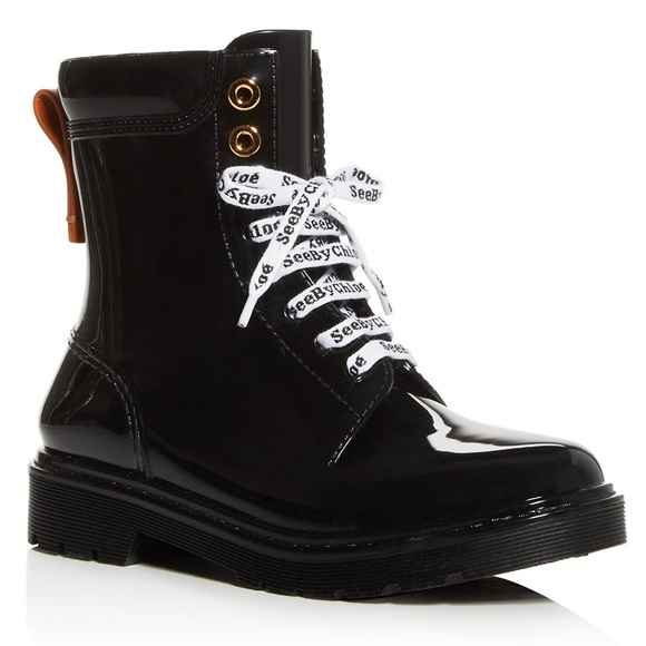 See By Chloe Woman’s Black Lace Up Boots Size 36 - Picture 1 of 8